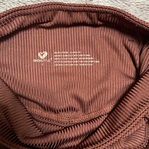 Brown Ribbed Workout leggings - Picture 5 of 5